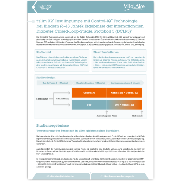 DCLP5-Studienübersicht: t:slim X2 mit Control-IQ bei Kindern (6-13 Jahre)